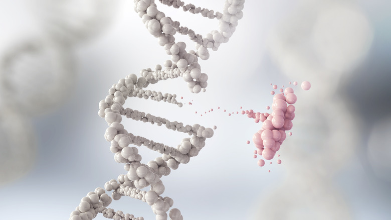 Broken DNA strand 3D illustration