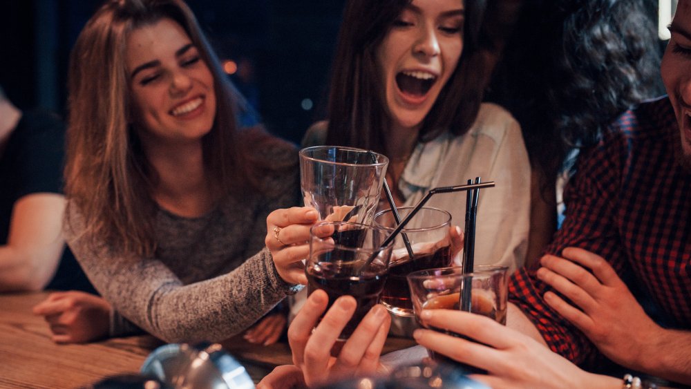 Young women drinking