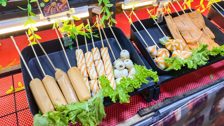 crab sticks and other processed satay sticks