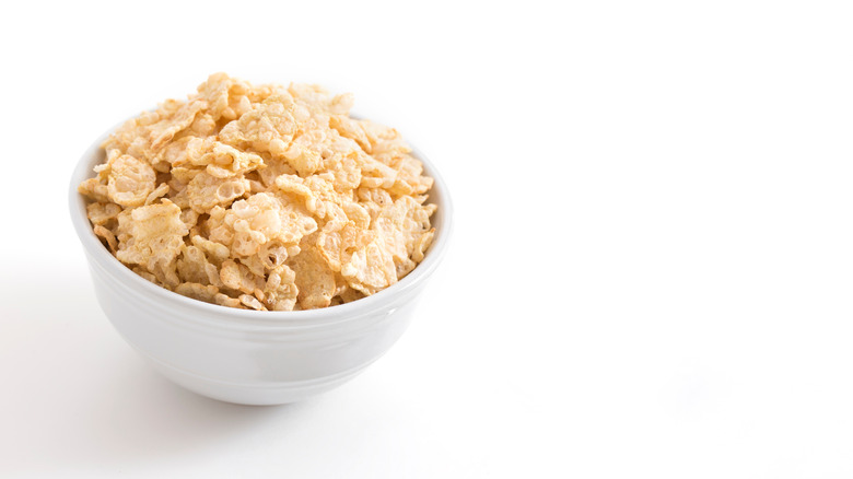 bowl of special K cereal in an isolated white background 