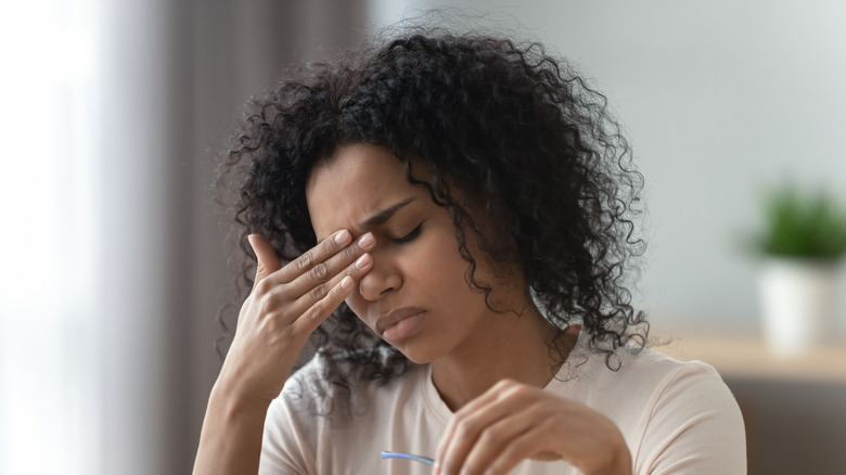 woman with headache