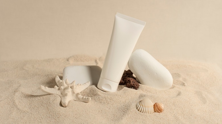 sunscreen on beach