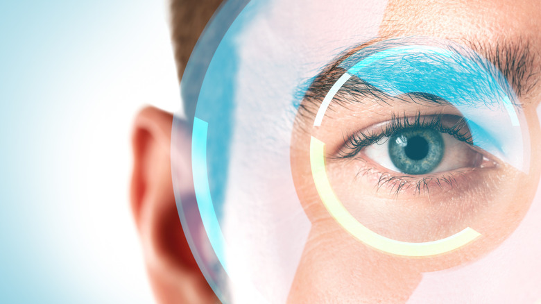 a closeup of a man's eye indicating vision health