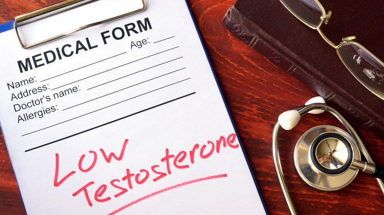 Low testosterone written in medical chart