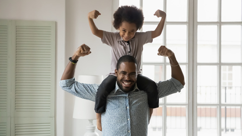 energetic dad with son