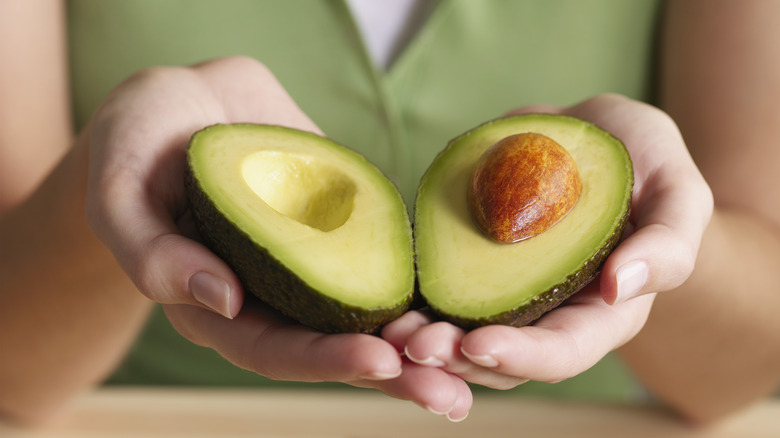 Avocado cut in half