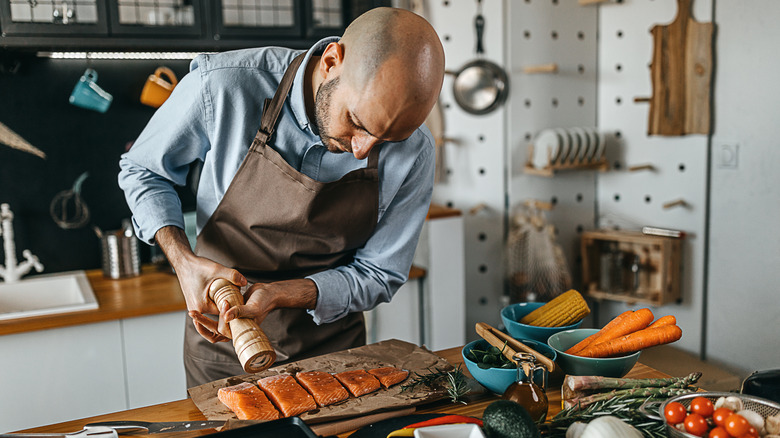 Man cooking at home