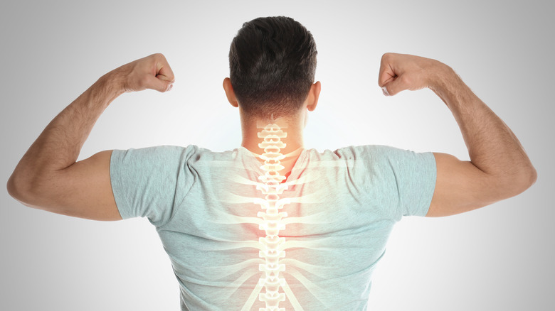 Man with strong back bones