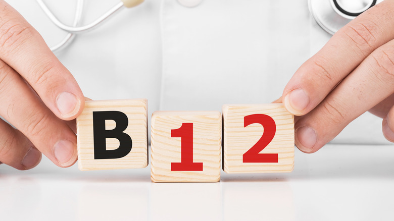 Doctor's blocks spell out B12