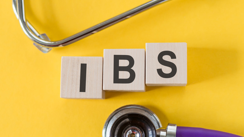 IBS spelled out using wooden cubes