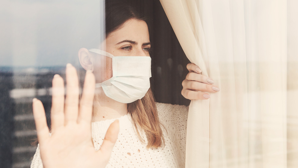 Woman in quarantine 