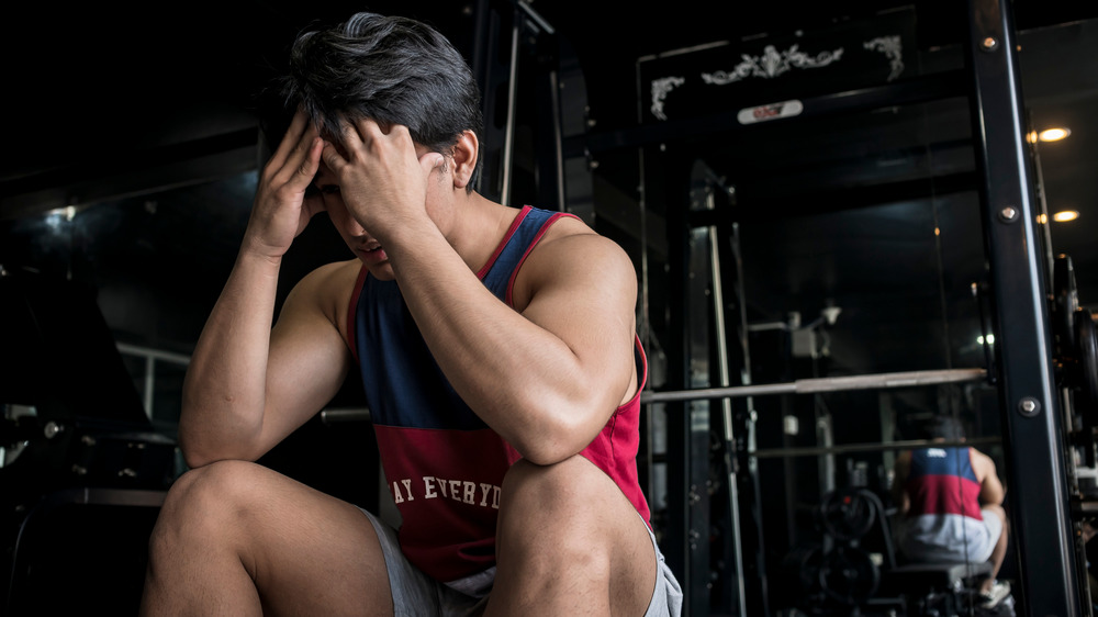 frustrated man at gym