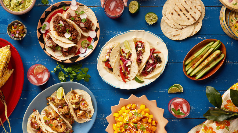 Mexican feast of different foods