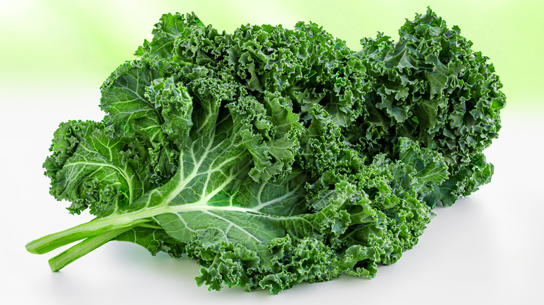 Kale leaves against abstract background