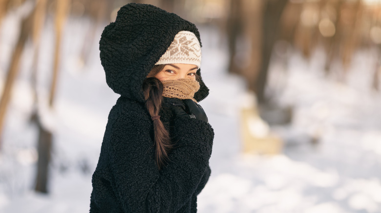 woman dressed for cold weather 