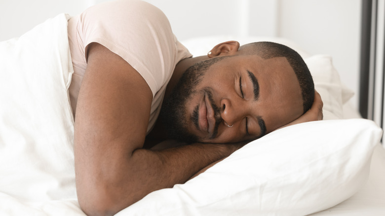 bearded man sleeping