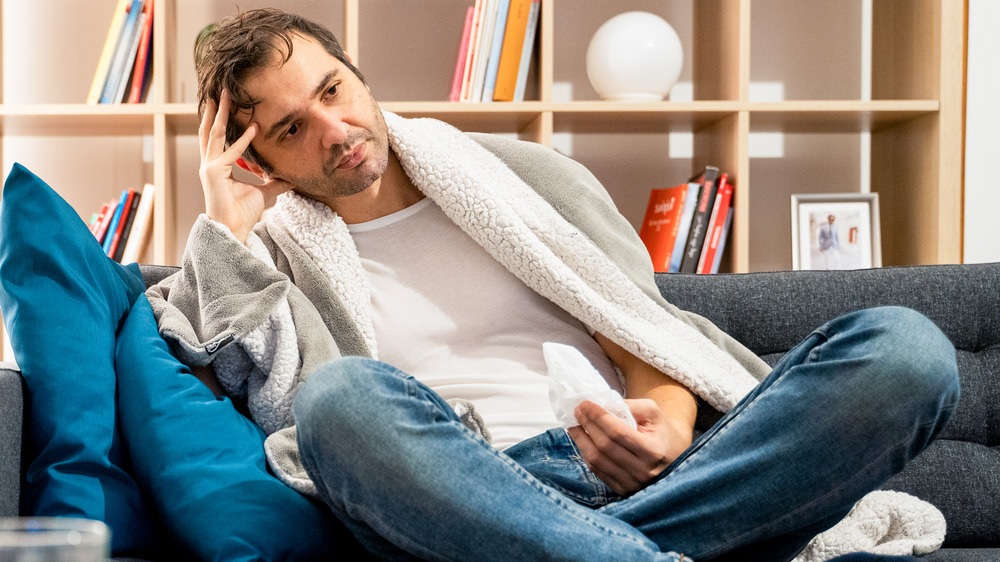 man on couch