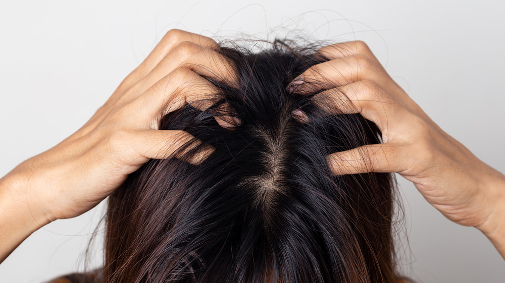 scalp, touching hair