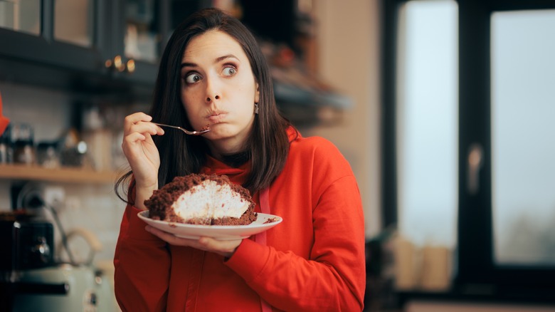 Woman eating something sweet