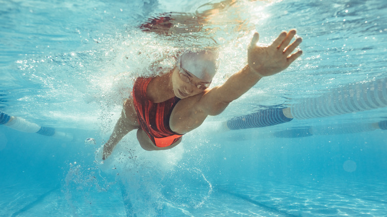 woman swimming