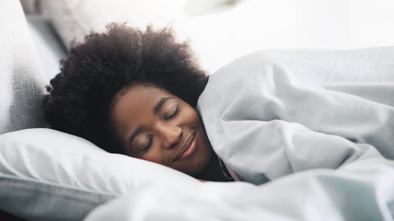 woman sleeping blissfully