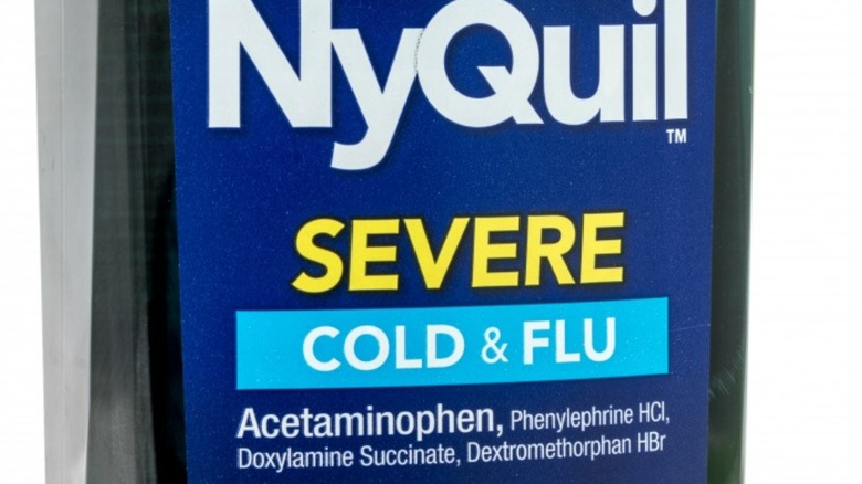 NyQuil Severe Label close up shot