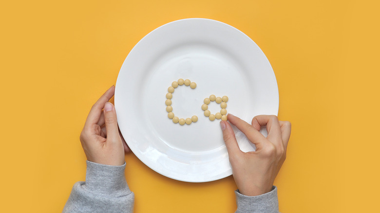 pellets spelling calcium on plate