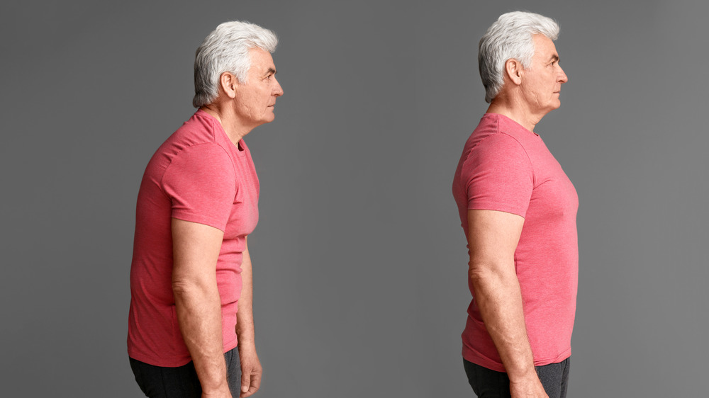 man with good/bad posture