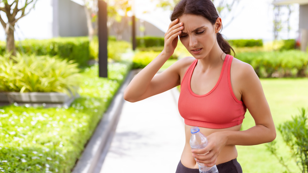 woman hot from exercise