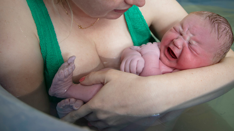 newborn baby right after birth