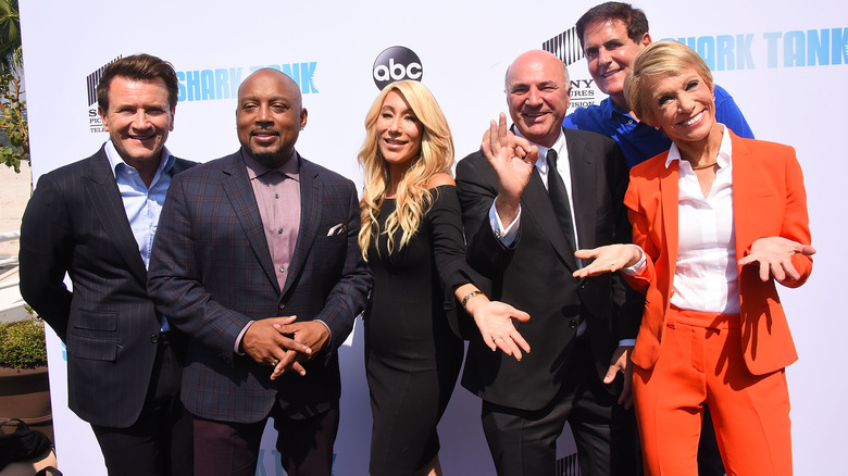 The Shark Tank judges on a red carpet