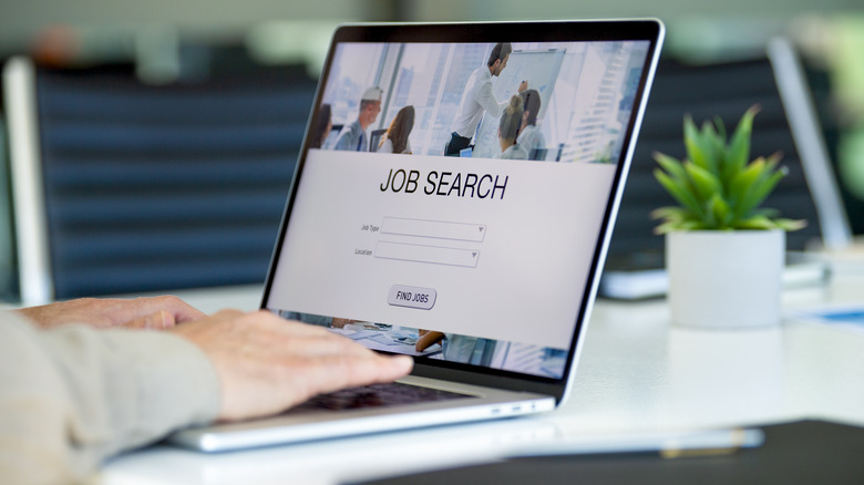 Job search website on laptop