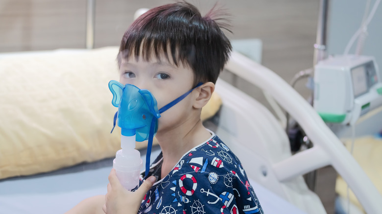 Hospitalized child receiving ventilation