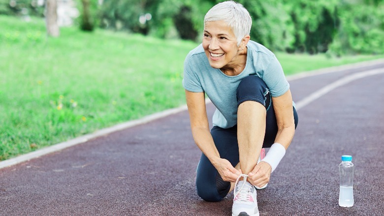 Middle-aged female runner