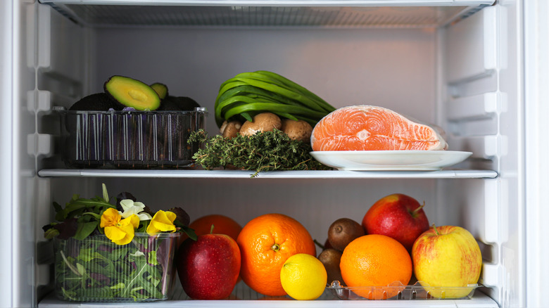 Healthy food in fridge