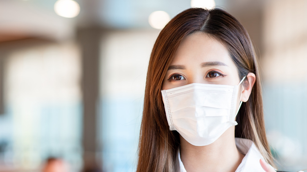 Japanese woman in a medical mask