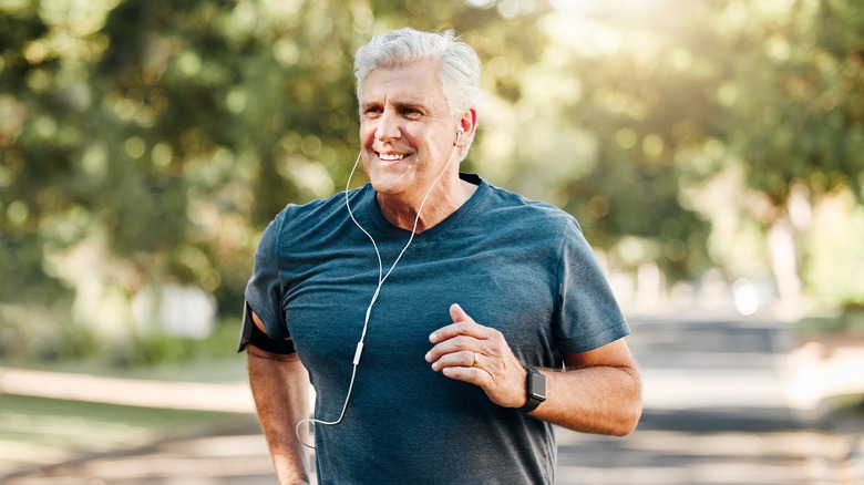 Man running outside