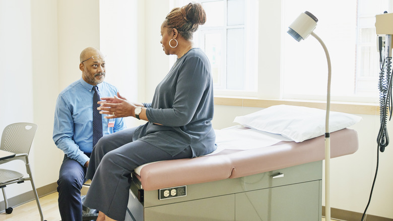 woman in examination room