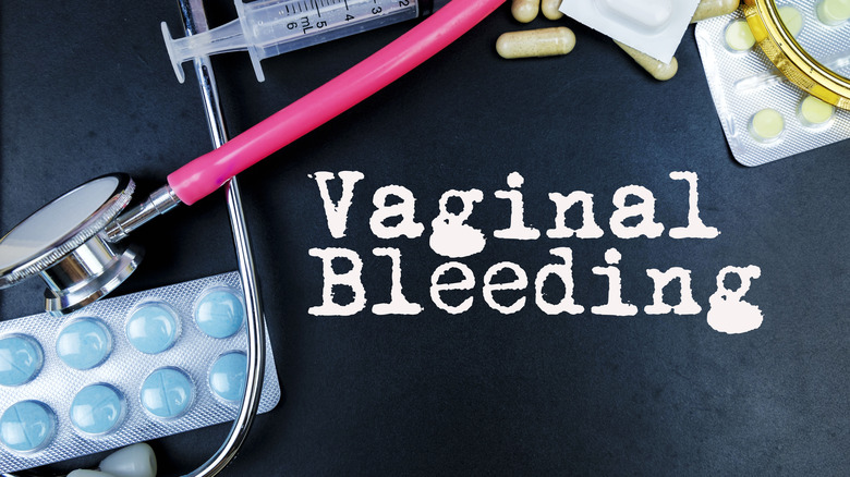 words vaginal bleeding among medical equipment