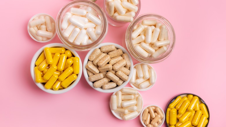 selection of vitamins and supplements
