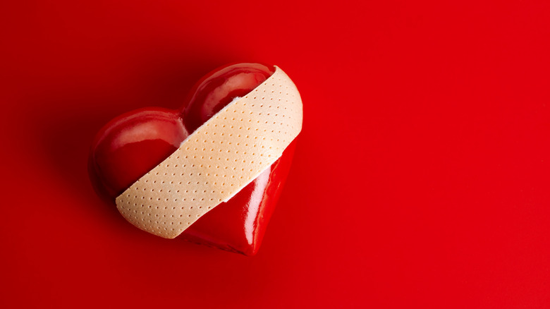 Red heart with band-aid