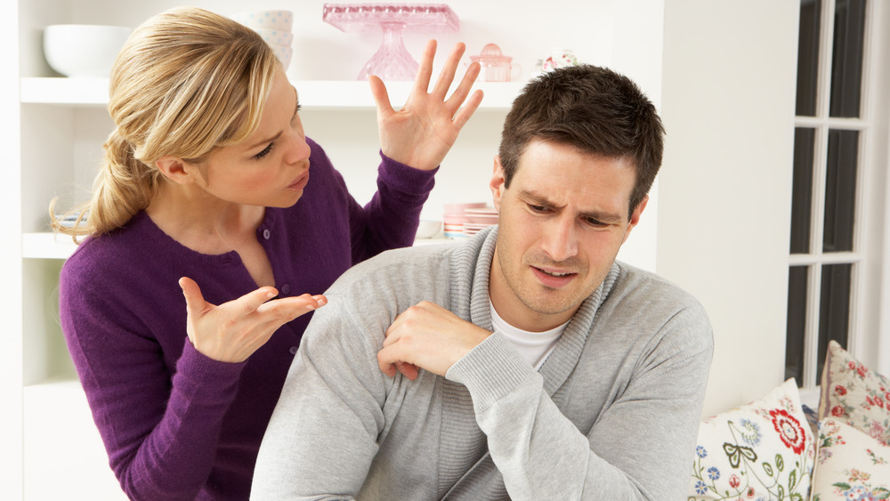 couple having an argument at home 