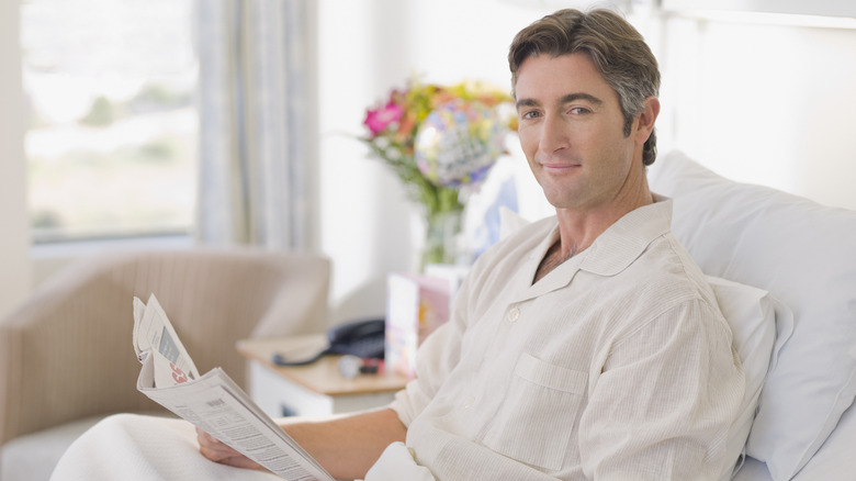 Man sitting in recovery room