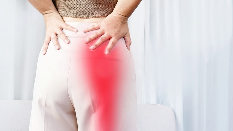 woman suffering from sciatic pain