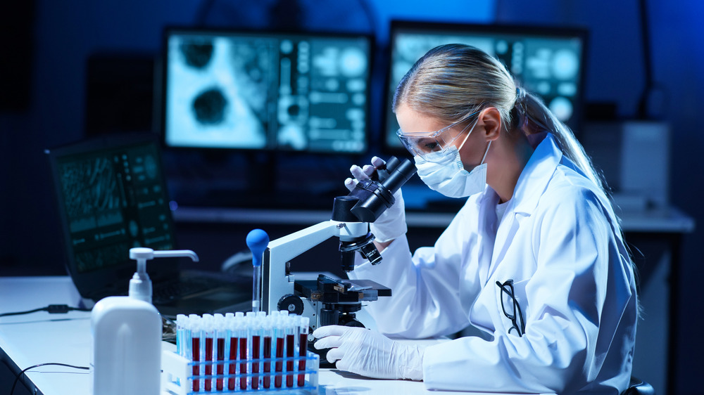 Stock photo of a scientist in a lab