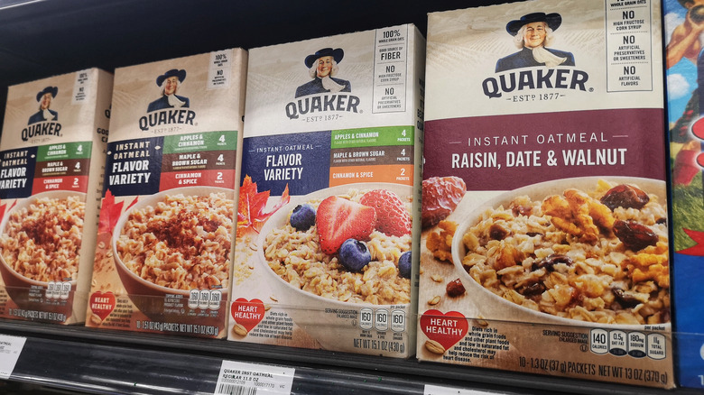 Instant oatmeal packs for sale in a store