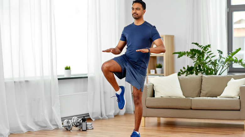 Man warming up for workout