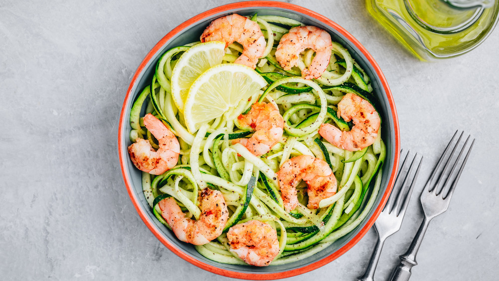 zoodle with shrimp