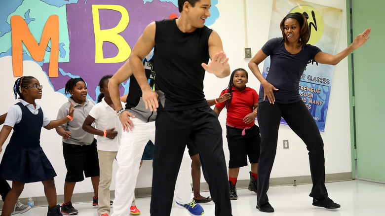 mario lopez michelle obama dancing zumba