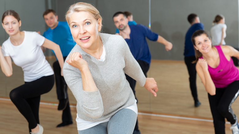 older women in zumba class